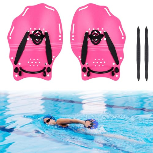 BOOSTEADY Schwimmpaddel Handpaddel Schwimm Trainingstool Schwimmhilfe Schwimmzubehör für Kinder, Rosa