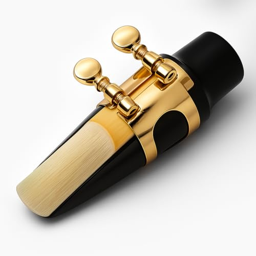 Embouchure de Saxophone Ténor, Embouchure en ABS de Saxophone avec Boucle à Capuchon Reed Pads Instruments de Musique pour Débutants et Intermédiaires