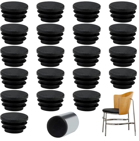 Hugwish 20 st lamellpluggar runda 22 mm 16–100 mm för rördiameter, rörplugg runda, stolsbenpluggar, plastpluggar, rörpluggar, plastlock för rör (22 mm 20 st)