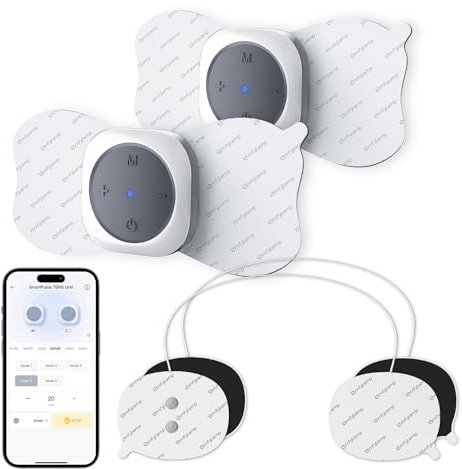 Comfytemp TENS Gerät Kabellos mit 2 Wireless Host,Schmerztherapie Kontrolle per Knopfdruck und App mit 30 Programme 20 Intensitätsstufen MassageGerät Muskelstimulator mit 4 Elektroden Pads K6122