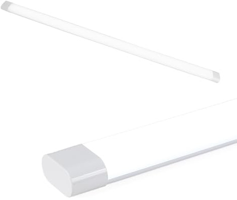 Alpinaluz Lámpara LED lineal 120cm 36W 4500LM Blanco Frío 6000K Pantalla LED Alta Eficiencia Difusor Mate Antideslumbrante Carcasa Blanca