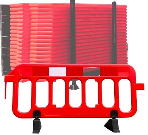 2M Pedestrian Traffic Safety Barrier - Chapter 8 Road Barrier Orange - Temporary Freestanding Gate for Crowd Control, Car Parking, Schools, Road Works