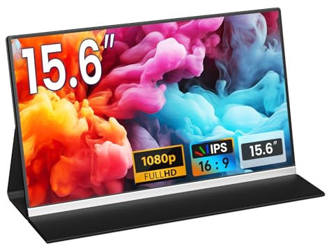 Cevaton Portable Monitor,15.6'' Full HD 1080p USB-C HDMI, Ultra-Slim Travel Second Screen with Eye Care & Speakers, Compatible with Laptop, PC, Mac, Phone, PS5, Xbox