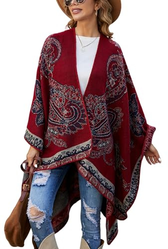 colornival Damponcho, varm, elegant poncho, filt, kashmir, poncho, cape, stickad poncho, kappa, vinterponcho, sjal, kvinnor, present till födelsedag
