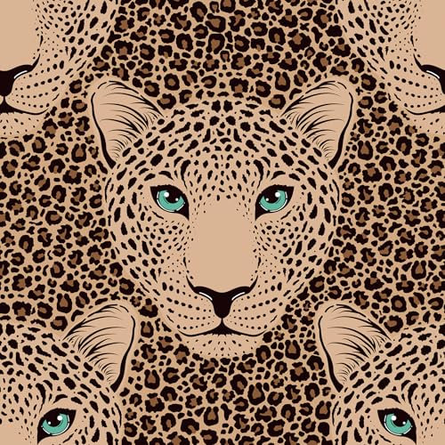 ReWallpaper Papel Pintado De Leopardo Vinilo Adhesivo Muebles Puertas Armario Papel Tapiz Autoadhesivo Infantil Marrón 44.5CMx3M Rollo Adesivos Paredes Decoración Estampados Guepardo