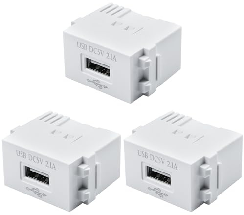 Behogan 3 moduli di alimentazione USB: presa da 220 V su trasformatore da 5 V, presa di ricarica USB da 2,1 A, adattatore di commutazione per smartphone e dispositivi USB