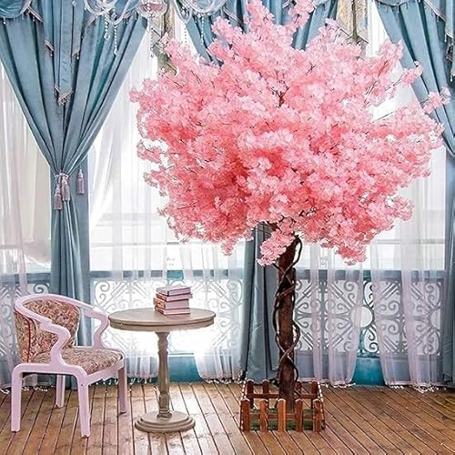 Planta Artificial Grande, simulación de Flor de durazno, árbol de durazno Artificial, decoración for Hotel, Centro Comercial, Cerezo Falso, fácil de Montar.(B,2.5m/8.2ft)
