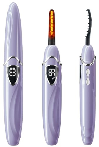 EYECURL Heated Eyelash Curler, S600 Heated Lash Curler, Accurate Temperature Control Electric Eyelash Curler Heated Curlers - Natural Long Lasting Makeup (Lavender Mist/Silver, S600-148MM)