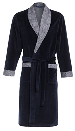 Revise Bento RE-103 Herren Bademantel - Morgenmantel – 80% Baumwolle – Dunkelblau C2 – Gr. 3XL
