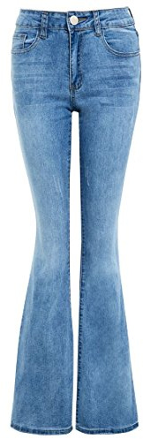 SS7 Womens Denim Jean Flare Flared Stretch Bootcut Jeans Size 6 8 10 12 14 16 New (8, Denim Blue)