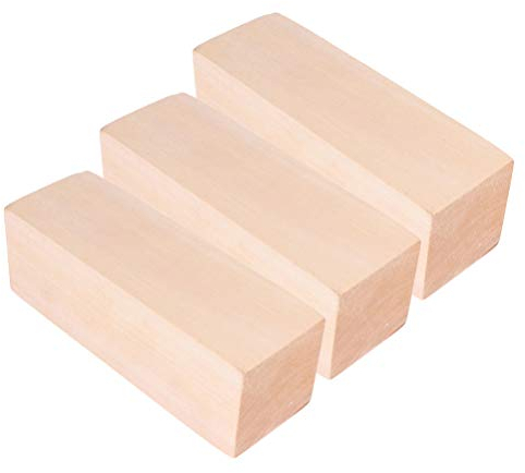 Exceart 4 Inch Balsa Block 3pcs Unfinished Wood Boards Wood Plaques Borads Sheets Beginners Premium Carving Blocks DIY Crafts Art Supplies (Size 1) White Wooden Block 100mm