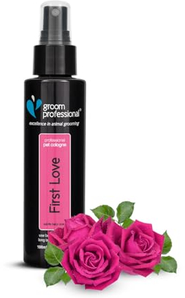 GROOM PROFESSIONAL First Love Hundeparfüm - Hundeparfüm Babypuder - Frisches Duftspray für Hunde Gegen Geruch - Hundeparfüm-Spray - Babypuderduft - Perfekt für Zwischen den Waschgängen, 100ml