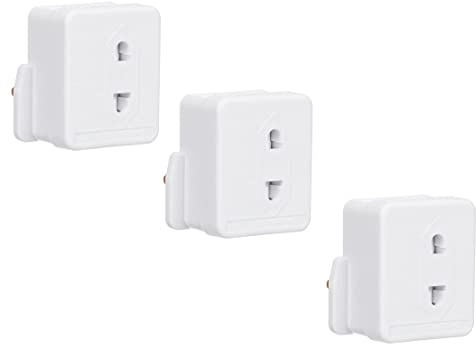 Invero 3 Pack of Shaver Adaptor UK 3 Pin to 2 Pin Socket Plug Fuse - Ideal for Electric Toothbrush, Bathroom Shaving and more - White