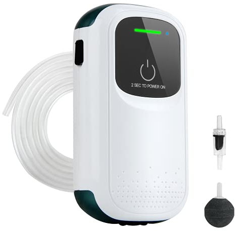 BAITAI Battery Aquarium Air Pump, Portable and Rechargeable Fish Tank Pump,Ultra Quiet and Energy Saving Fish Aerator Pump for Indoors,Outdoor Fishing, Power Outages and Fish Transportation