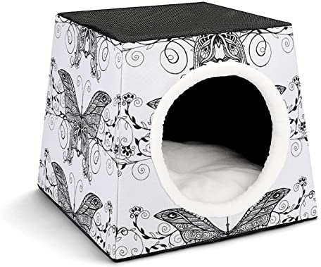 Printed Pet House for Cats or Small Dogs Indoor Cat Bed Sofa Outdoor Cat Cube Condo Butterfly Wings