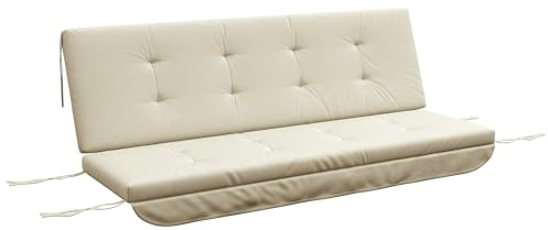 Outsunny Auflagen-Set für Hollywoodschaukel 170 cm Stuhlkissen Schaukelauflage Sitzkissen Gartenschaukel Gartenpolster Rückenkissen Seitenkissen Beige