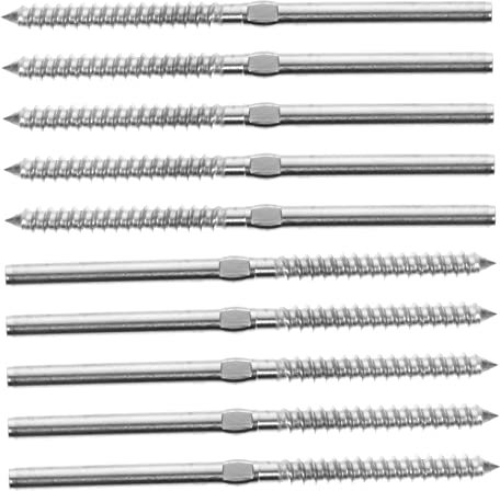 KONTONTY 10 Pièces Vis à bois droites tendeur cable tendeur de cable rust kit rampe d'escalier c câble matériel de garde- de pont vis pour rambarde de terrasse Acier inoxydable