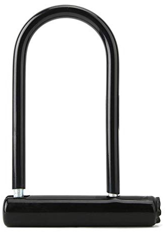 Zinc Alloy U Lock, Black Bike Lock with 2 Keys and Hardened Shackle, Heavy Duty Anti Theft Bike Security Lock for Bikes, Scooters, Motorcycles, Outdoor Equipment