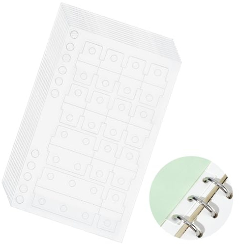 BENECREAT 390Pcs PVC Binder Stickers, 3 Sizes Reinforcement Stickers, Ring Self-Adhesive Reinforcement Labels for Ring Binder Bill Paper Photos Document