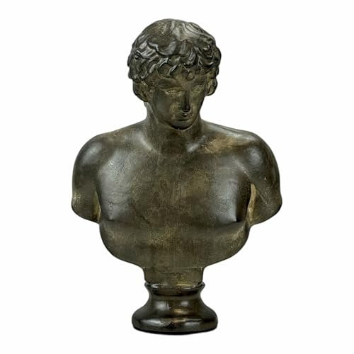 Antinoo Busto Scultura - Amato compagno dell'imperatore Adriano | Arte classica greca fatta a mano | Statua in gesso Moldano 17,8 cm