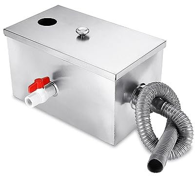 JVDDI Bac à Graisse Commercial Séparateur d'eau d'huile d'intercepteur de piège à Graisse d'acier Inoxydable de 350 * 200 * 200mm for des Outils de Traitement des eaux usées de Cuisine de Restaurant