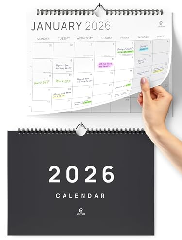Wall Calendar 2026 UK - Calendar 2026 Month to View - 12 months calendar January 2026 to December 2026 (12 months) - Family Calendar for Easy & Efficient Planning - Large DIN A4 wall planner 2026