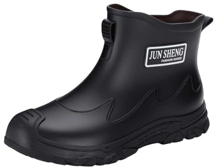 Botas de Lluvia clásicas caña Alta, Goma Duradera, Ideales para Uso Diario en Humedad, Antideslizantes, fáciles Limpiar, Hombre, Exteriores y Trabajo