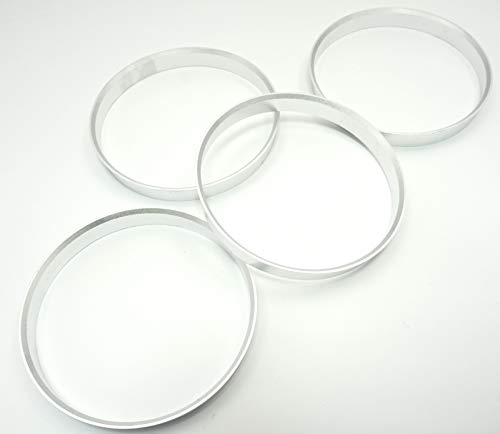 4 Anelli di centraggio in alluminio/alluminio in argento 74,1 mm – 72,6 mm