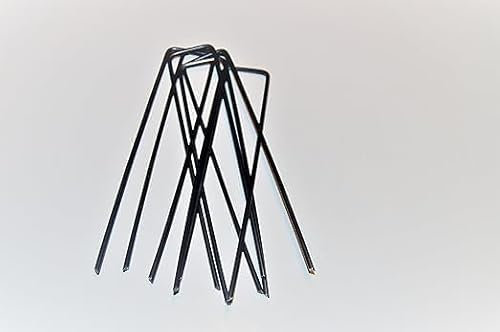 Elekee Garden Pegs (100 Pack) - U-Shaped 6 Inch/150mm Securing Stakes for Artificial Grass Pins, Weed Membrane Pegs, Ground Hooks, Matting Staples, Netting Pins, Fleece Fabric, Outdoor Sheets