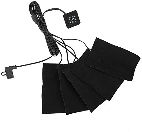 Tappetino Riscaldante per Abbigliamento, Termoforo Impermeabile 5 In1 con 3 Modalità Controllo della Temperatura Termoforo Elettrico per Abbigliamento USB Elemento Riscaldante per Campeggio Escursioni