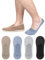 Kiiwah 4 Paar Herren Unsichtbare Socken Rutschfeste Eisseiden-Socken No Show Eisseiden Bootssocken (Größe 39-43)
