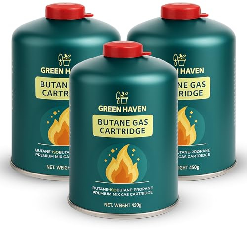 Green Haven Camping Gas Canisters | Butane Propane Mix, EN417 C500 Packs