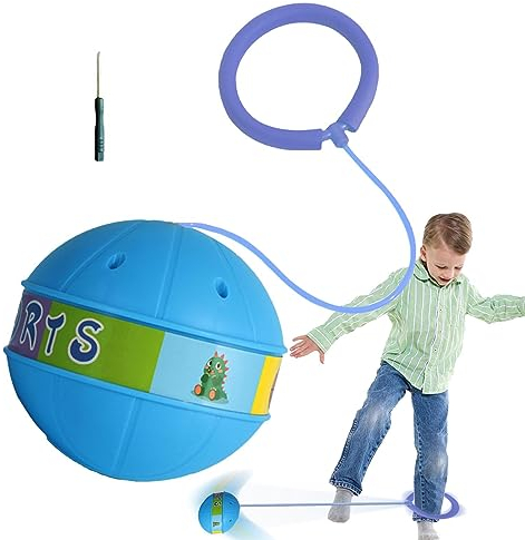 Qihuyi Kinderspielzeug Fuß Balanceball, Kinder Blinkender Springring Fußkreisel, Springender Ball, Bouncing Ball, Ball überspringen Kreativ Blinkt Schaukelball Sportspielzeug Fitness-Spielzeug,Bl