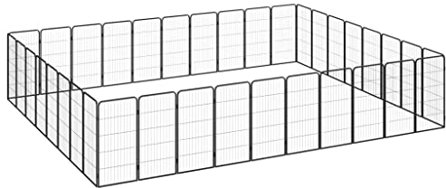 36-Panel Hunde-Laufgitter schwarz 50x100 cm pulverbeschichteter Stahl Artikelfarbe schwarz