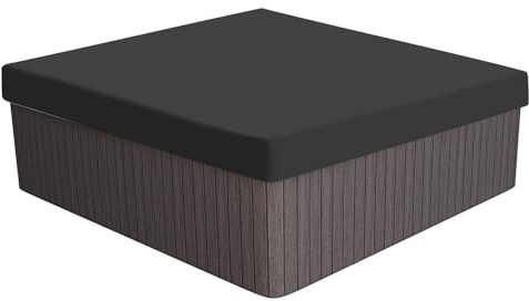 PATIKIL 200 x 199 x 30 cm fyrkantigt badtunna, 210D Oxford vattentätt dammtätt SPA-skydd uteplats möbelöverdrag för badkar utomhus inomhus, svart