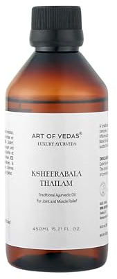 Art of Vedas Ksheerabala Thailam 450 ml | Aceite ayurvédico clásico de masaje | Tamaño Familiar | Fórmula auténtica con base de aceite de sésamo