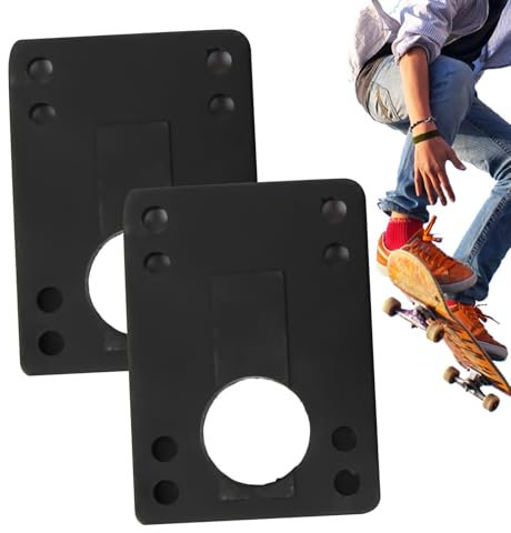 Longboard Riser Pads | 2 x Winkelkeil Riser Pads – Gummi-Pad zur Vermeidung von Wheelbite und Absorption von Aufprallschlägen, Skateboard-Zubehör