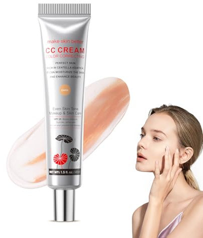 Crema CC Correttore Scuro Prima del Trucco, Multi-Purpose Skin Tone Adjusting Cc Cream Concealer Full Coverage, Primer Pre-trucco Multiuso Crema Solare Correttore Idratante (Dark）