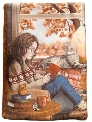 Funda artesanal de terciopelo para libros electrónicos o libros pequeños Junto a la ventana + marcapáginas regalo, algodón ecológico, acolchada y cierre con elástico. Multicolor