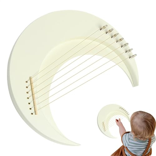 Crescent - Arpa de lira | Piano de lira de 7 cuerdas, instrumento musical de media luna con llave de afinación para los amantes de la música