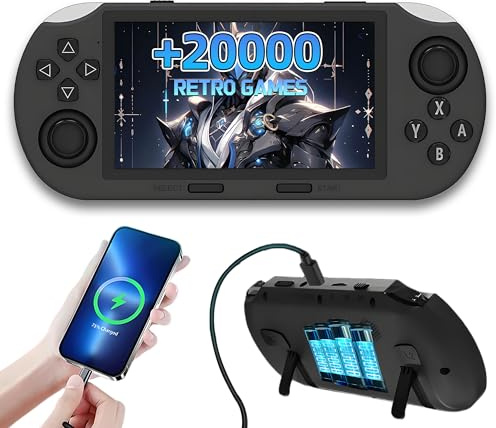 SF3000 Handheld Spielkonsole Retro Videospielkonsole,20000+ Spiele,Dual Core Prozessor,E-Book/Musik/Video-Wiedergabe/Notfall-Ladung des Handys,14 Emulatoren,4,5-Zoll-IPS-HD-Bildschirm