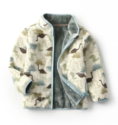 JiAmy Giacca in Pile per Bambini, Capispalla per Autunno Primavera Inverno Transizioni Stagioni Cappotto con Tasche e Cerniera per Ragazzi e Ragazze Fleece Jacket 1-10 Anni