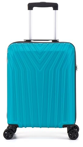 DK Luggage Carry-on 20” Cabin EasyJet, BA, Jet 2 Hard Shell Hand Luggage Approved Suitcase 4 Wheel Spinner Luggage ABS101 (Aqua, 20 Cabin)