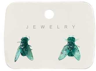 Boucles d'oreilles réalistes en forme de mouches abstraites - Créativité - Unique - Imitation animal - Boucles d'oreilles fantaisie pour femme - Usage quotidien, taille unique, Boucles d'oreilles