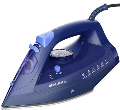 BEAUTURAL Plancha Ropa a Vapor con Dial de Termostato de Precisión, 2600W