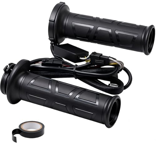 BOLOJAU Manopole riscaldate per moto universali 12V elettriche da 7/8 di pollice per Harley per Honda per Kawasaki per Yamaha moto scooter ciclomotori ATV manubri da 22 mm