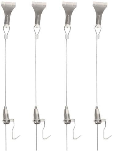 HOMSFOU Set 4 Corde per Appendere Quadri in Acciaio Inox con Ganci Regolabili Cavo Resistente per Cornici Foto e Decorazioni Murali Uso Domestico e Ufficio