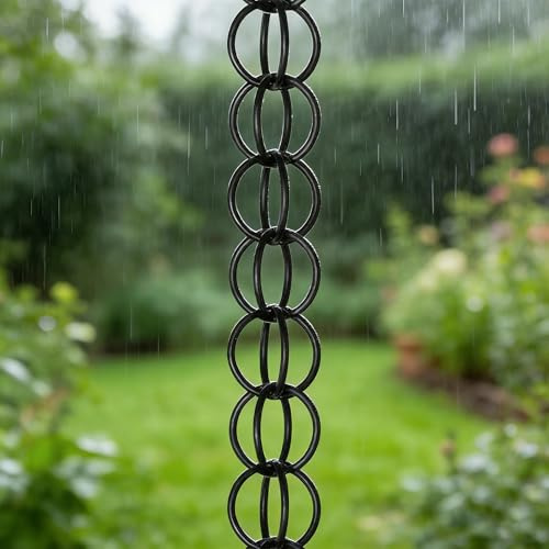 Rytgdxss Chaine de Pluie pour Gouttiere,Chaine de Pluie Japonaise,Anti-Rouille- Parfaite pour Maison de Campagne, Jardins Traditionnels et Décoration d'Entrée-1m(3.3ft)