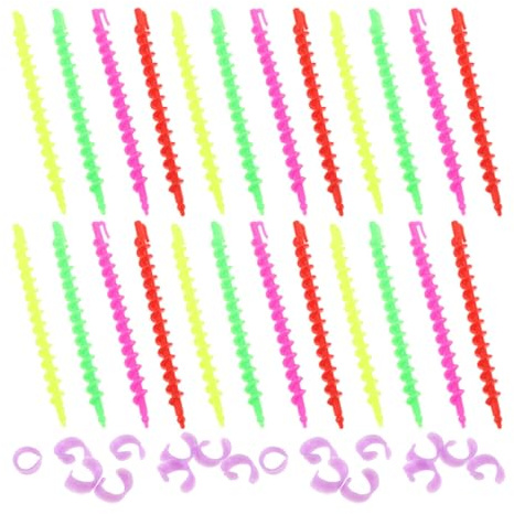 JECOMPRIS Bigodini a Spirale per Permanente e Arricciatura, Set 52 Pezzi Bacchette in Plastica, Adatti per Chioma Corti e Lunghi, Strumenti per Styling Chioma Naturali e Ricci