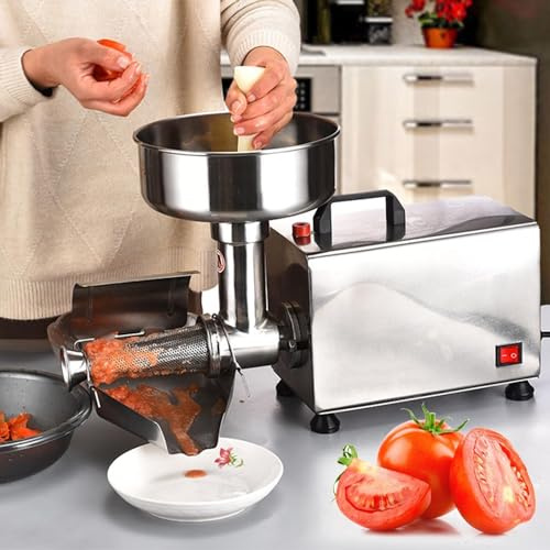 MYUYEE Kommersiell tomatsilmaskin, rostfritt stål matsil och såsmaskin, elektrisk fruktpress press syltmaskin, för konservering av tomatpuréer